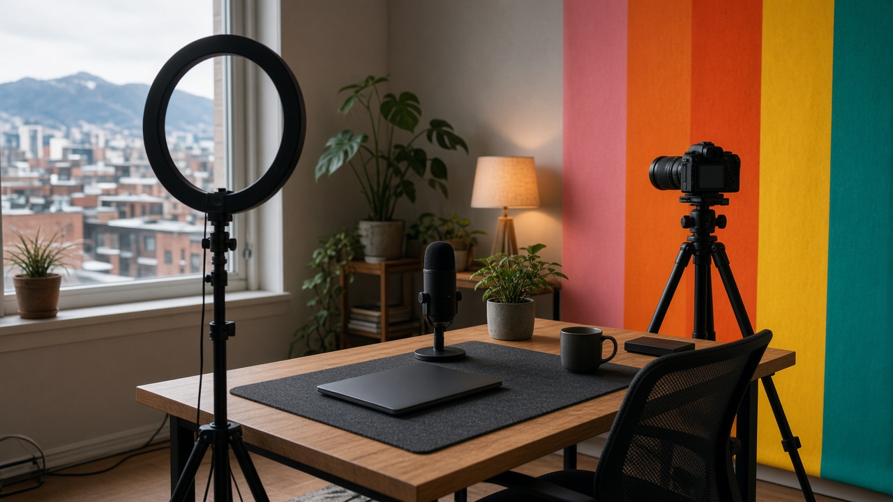Studio de créateur de contenu au Québec.